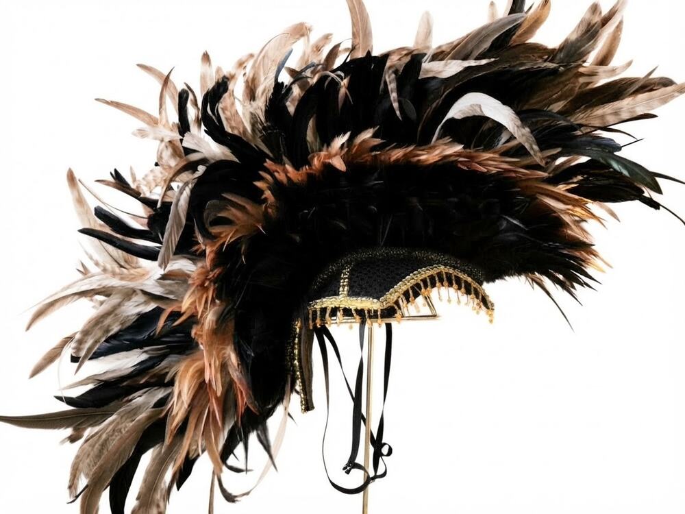 Large 30" Luxury Multi-Layered Feather Mohawk Head Piece